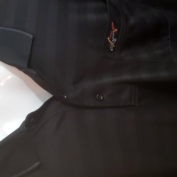 GREG NORMAN for Tasso Elba-Play Dry-LSleeve-Black Striped Polo Shirt-EUC-Sz XL - Picture 2 of 8